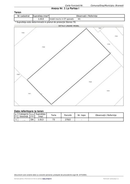 Pasarea, Branesti, teren intravilan, 1.013 mp,